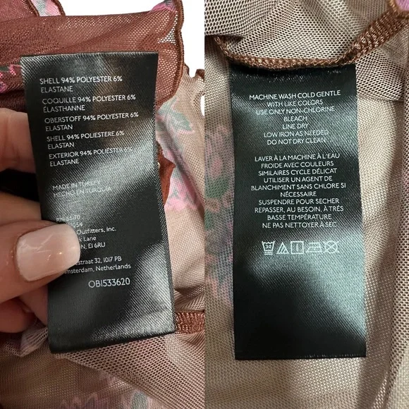 FINAL NWOT FP Florence Mesh Floral Crop Top/Mini Skirt Set m Cocoa combo - Picture 14 of 14